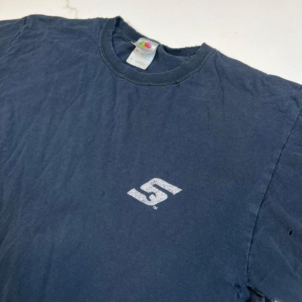 Snap-on Tools T-Shirt Mens Medium Faded Blue Distressed Graphic Wrench Logo